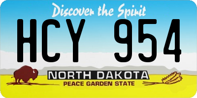 ND license plate HCY954