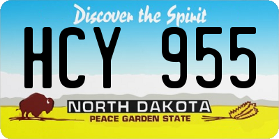 ND license plate HCY955