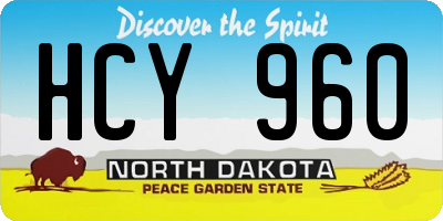 ND license plate HCY960