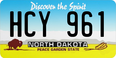 ND license plate HCY961
