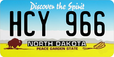 ND license plate HCY966