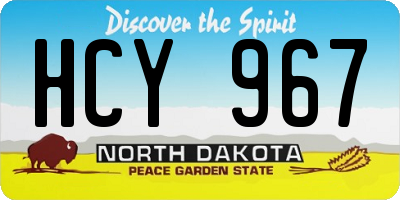 ND license plate HCY967