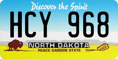 ND license plate HCY968