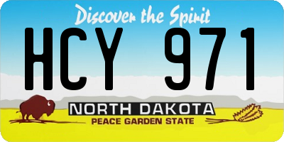 ND license plate HCY971