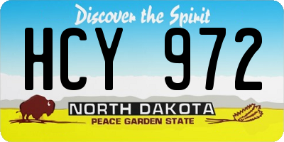 ND license plate HCY972