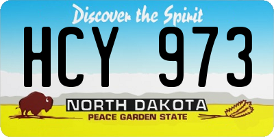 ND license plate HCY973