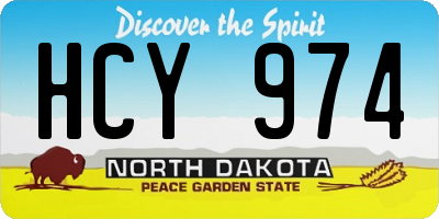 ND license plate HCY974