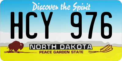 ND license plate HCY976