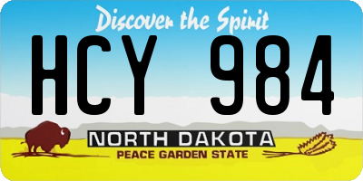 ND license plate HCY984