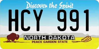 ND license plate HCY991