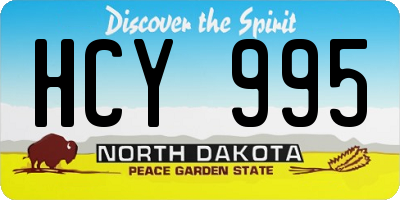 ND license plate HCY995