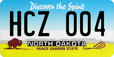 ND license plate HCZ004