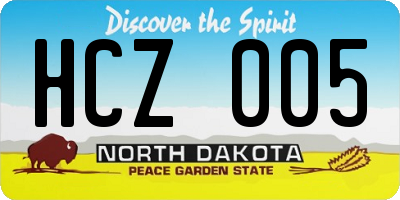ND license plate HCZ005