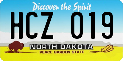 ND license plate HCZ019