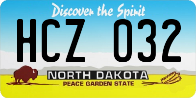 ND license plate HCZ032