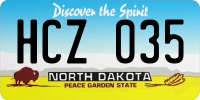 ND license plate HCZ035