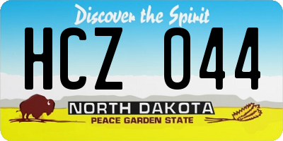 ND license plate HCZ044