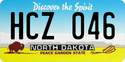 ND license plate HCZ046