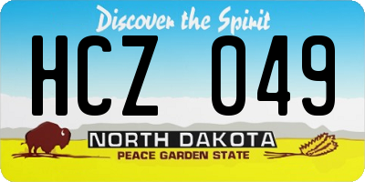 ND license plate HCZ049
