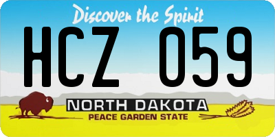 ND license plate HCZ059