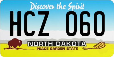 ND license plate HCZ060