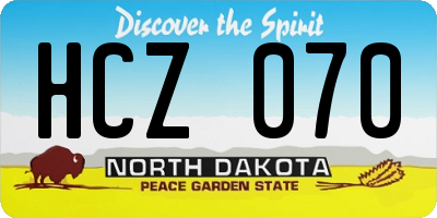 ND license plate HCZ070