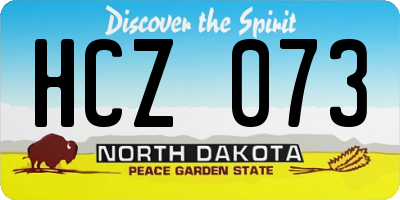 ND license plate HCZ073