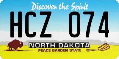 ND license plate HCZ074