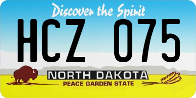 ND license plate HCZ075