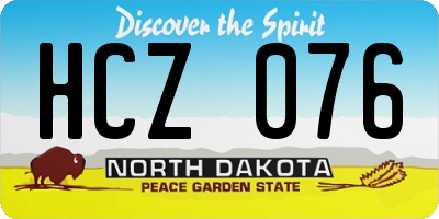 ND license plate HCZ076