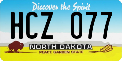 ND license plate HCZ077