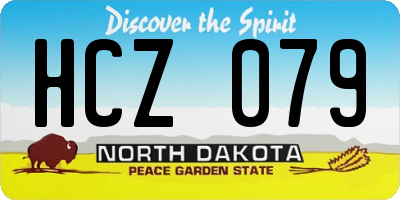 ND license plate HCZ079