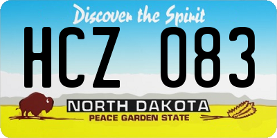 ND license plate HCZ083