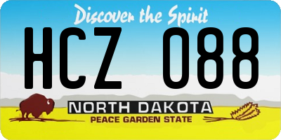 ND license plate HCZ088