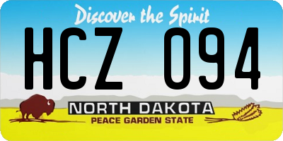 ND license plate HCZ094