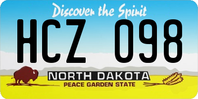 ND license plate HCZ098
