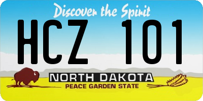 ND license plate HCZ101
