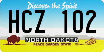 ND license plate HCZ102