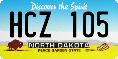 ND license plate HCZ105
