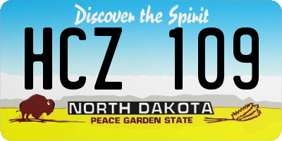 ND license plate HCZ109