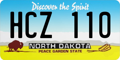 ND license plate HCZ110