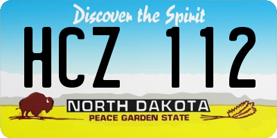 ND license plate HCZ112