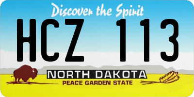 ND license plate HCZ113