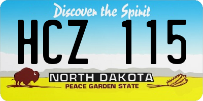 ND license plate HCZ115
