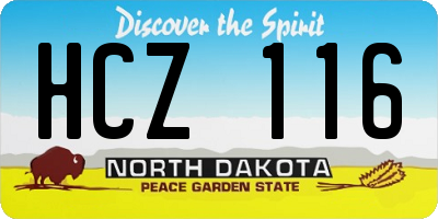 ND license plate HCZ116