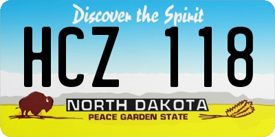 ND license plate HCZ118