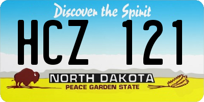 ND license plate HCZ121