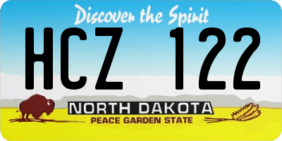 ND license plate HCZ122