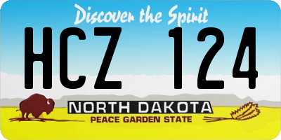 ND license plate HCZ124