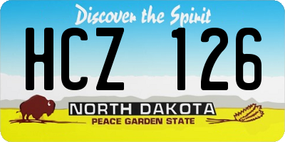 ND license plate HCZ126